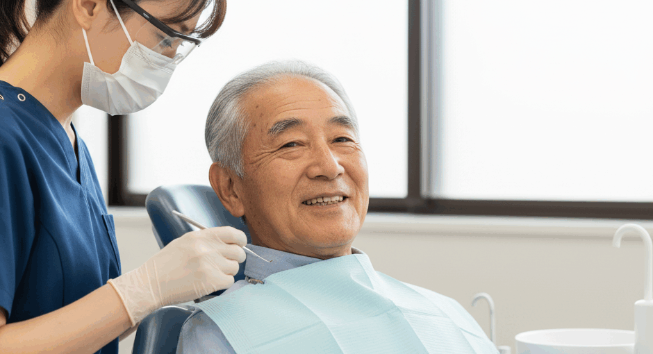 メンテナンスを受けるお年寄り